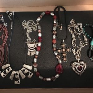 Lot of seven Art Deco necklaces